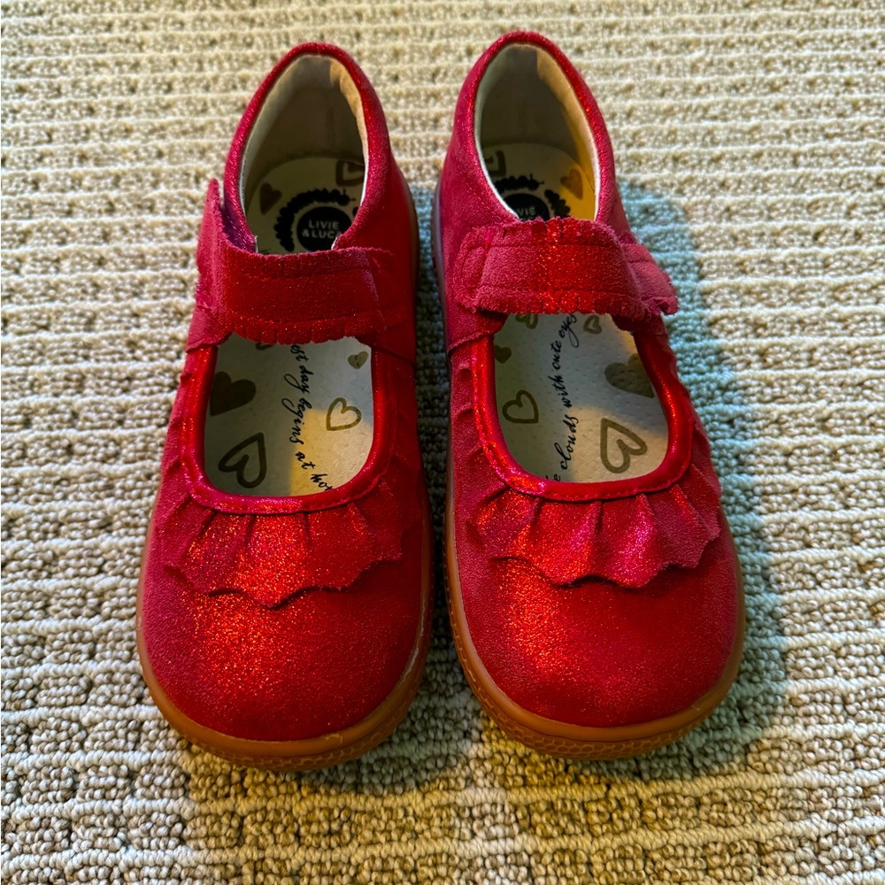 Livie & Luca Metallic Red Mary Jane Shoes Size 13